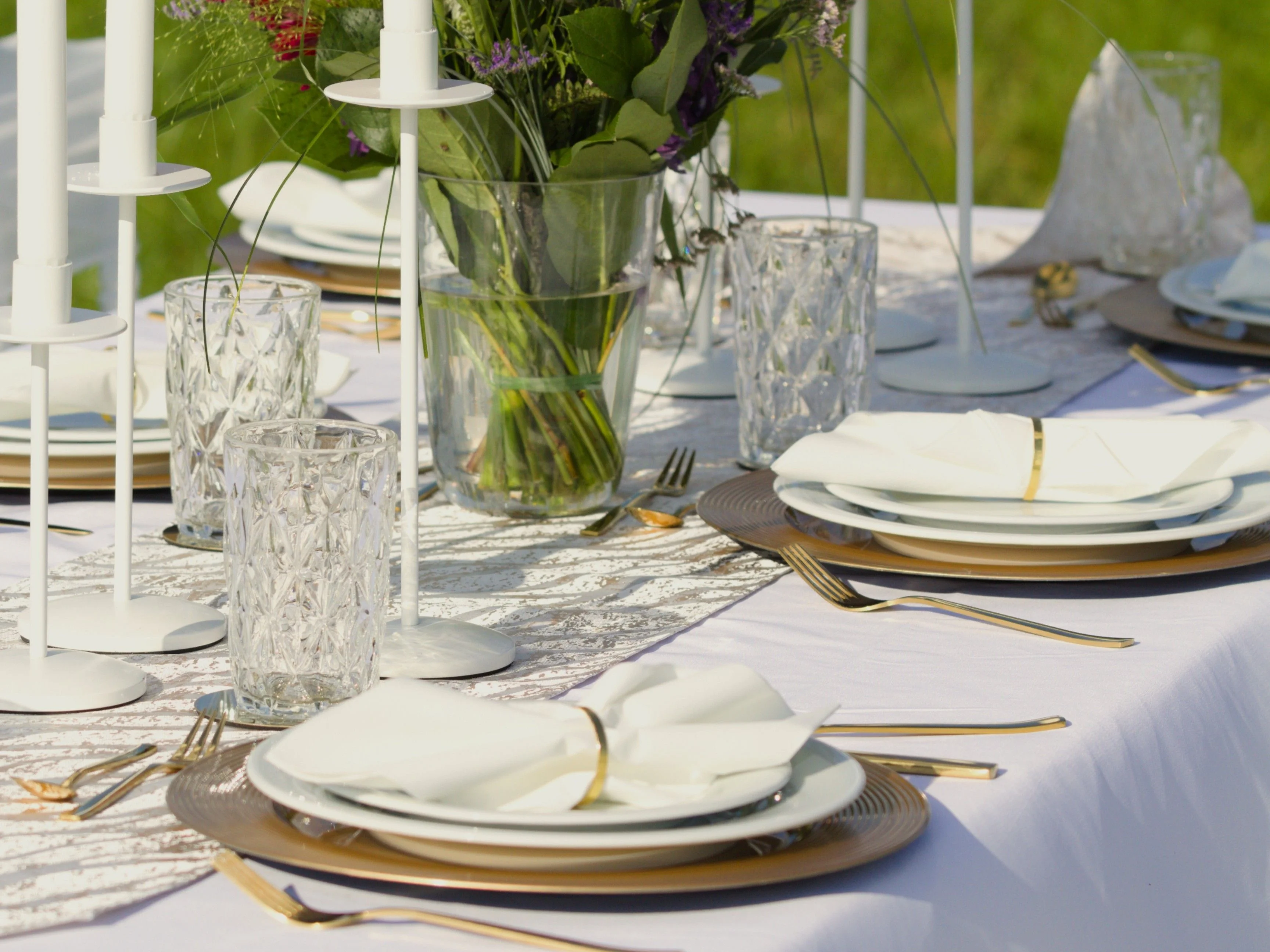 Tischläufer Gold & Creme